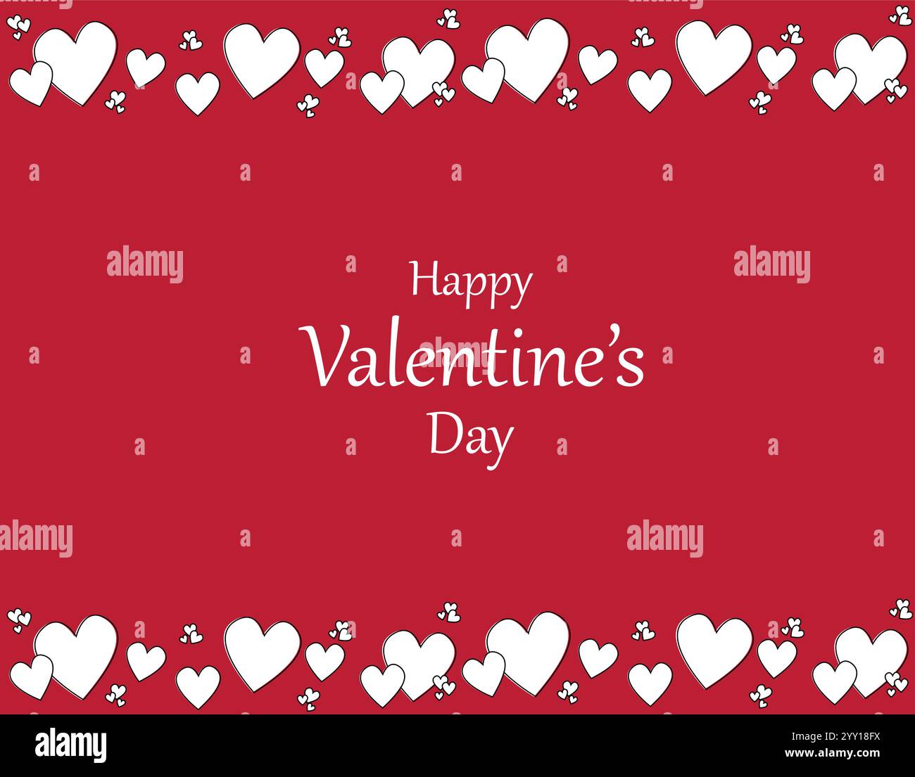 Valentines Day Card with Heart Border Stock Vector Image & Art - Alamy