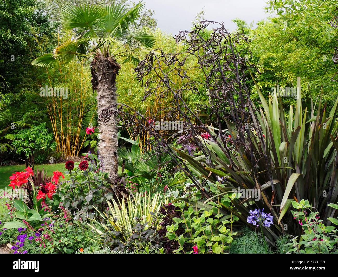 The landscaped gardens at Cotswold Wildlife Park near Burford, Oxfordshire. Stock Photo