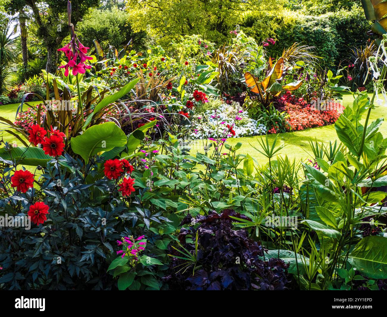 The landscaped gardens at Cotswold Wildlife Park in Oxfordshire. Stock Photo