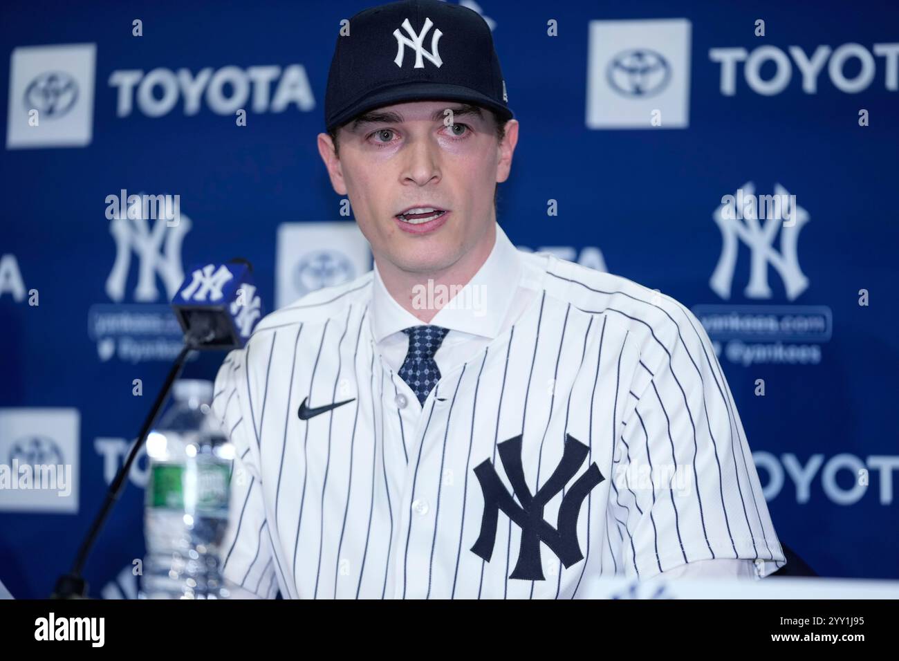 New York Yankees Max Fried Speaks During A Baseball News Conference new-york-yankees-max-fried-speaks-during-a-baseball-news-conference