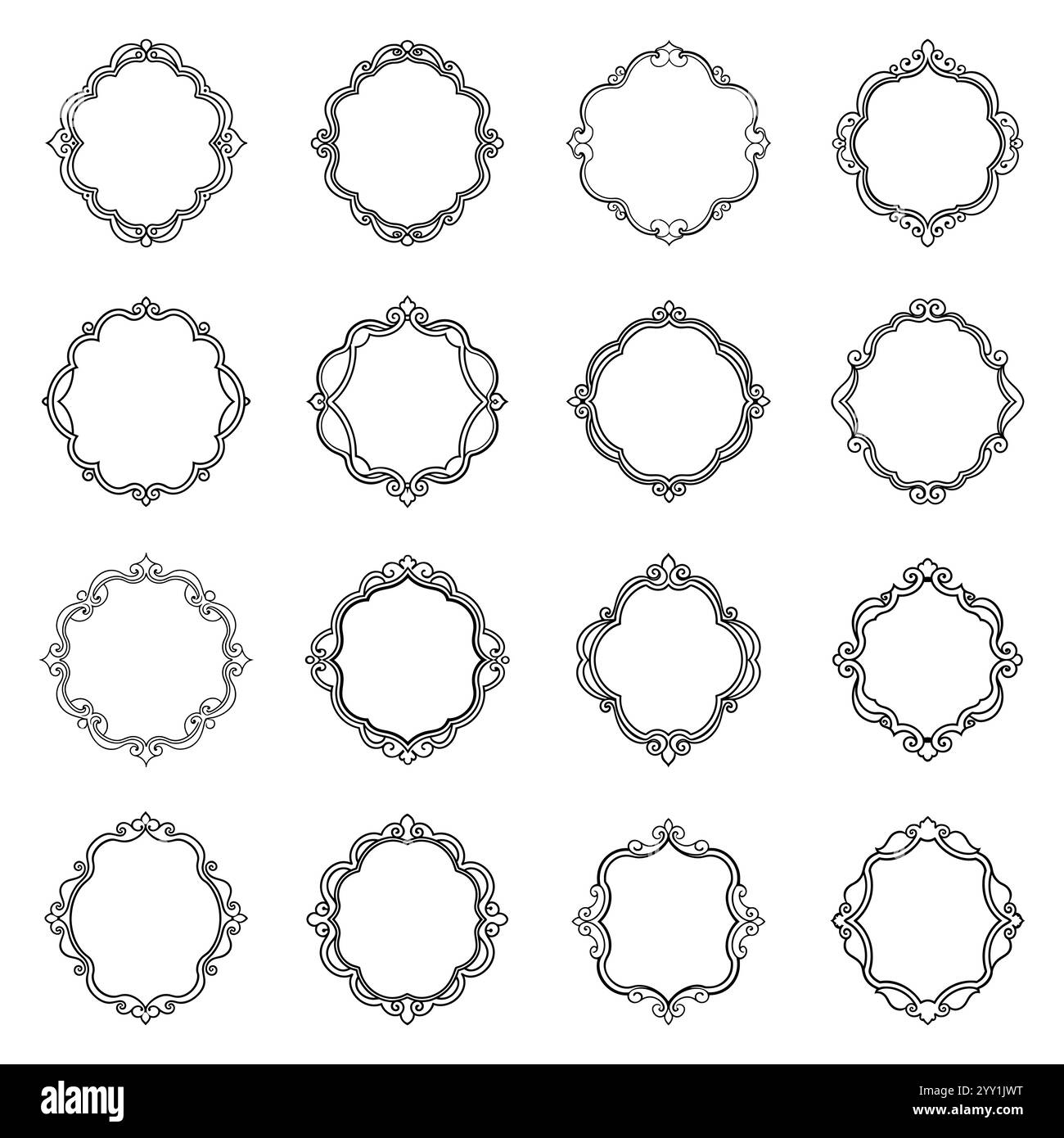 Set of decorative vintage frames. Abstract frames. Vector illustration ...