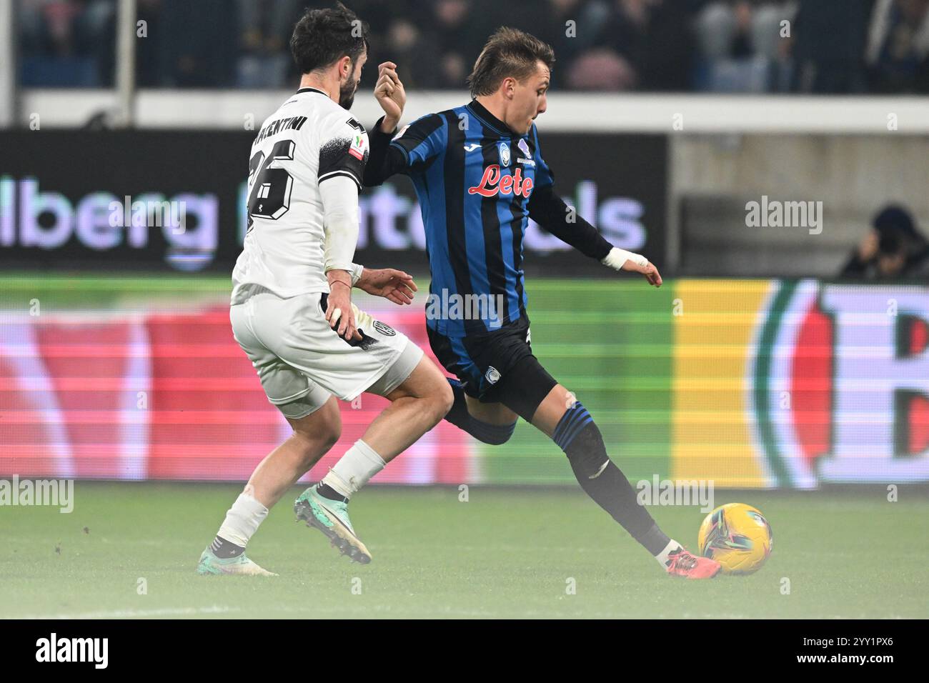 Mateo Retegui of Atalanta BC in action during Coppa Italia round of 16