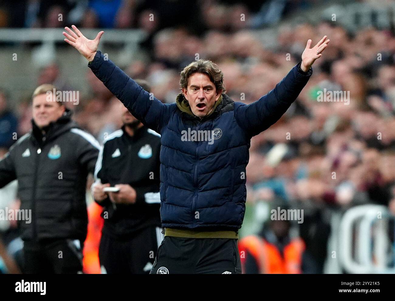 Brentford manager Thomas Frank reacts during the Carabao Cup quarter