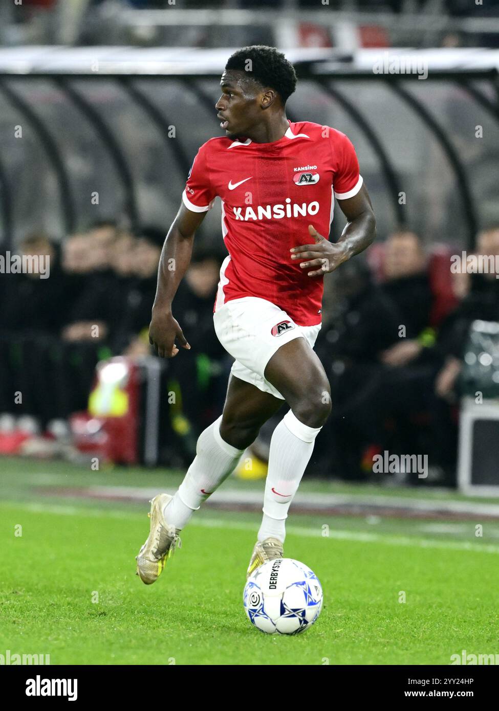 ALKMAAR - Ernest Poku of AZ Alkmaar during the KNVB Cup match between AZ Alkmaar and FC Groningen at the AFAS stadium on Dec. 18, 2024 in Alkmaar, Netherlands. ANP OLAF KRAAK Stock Photo