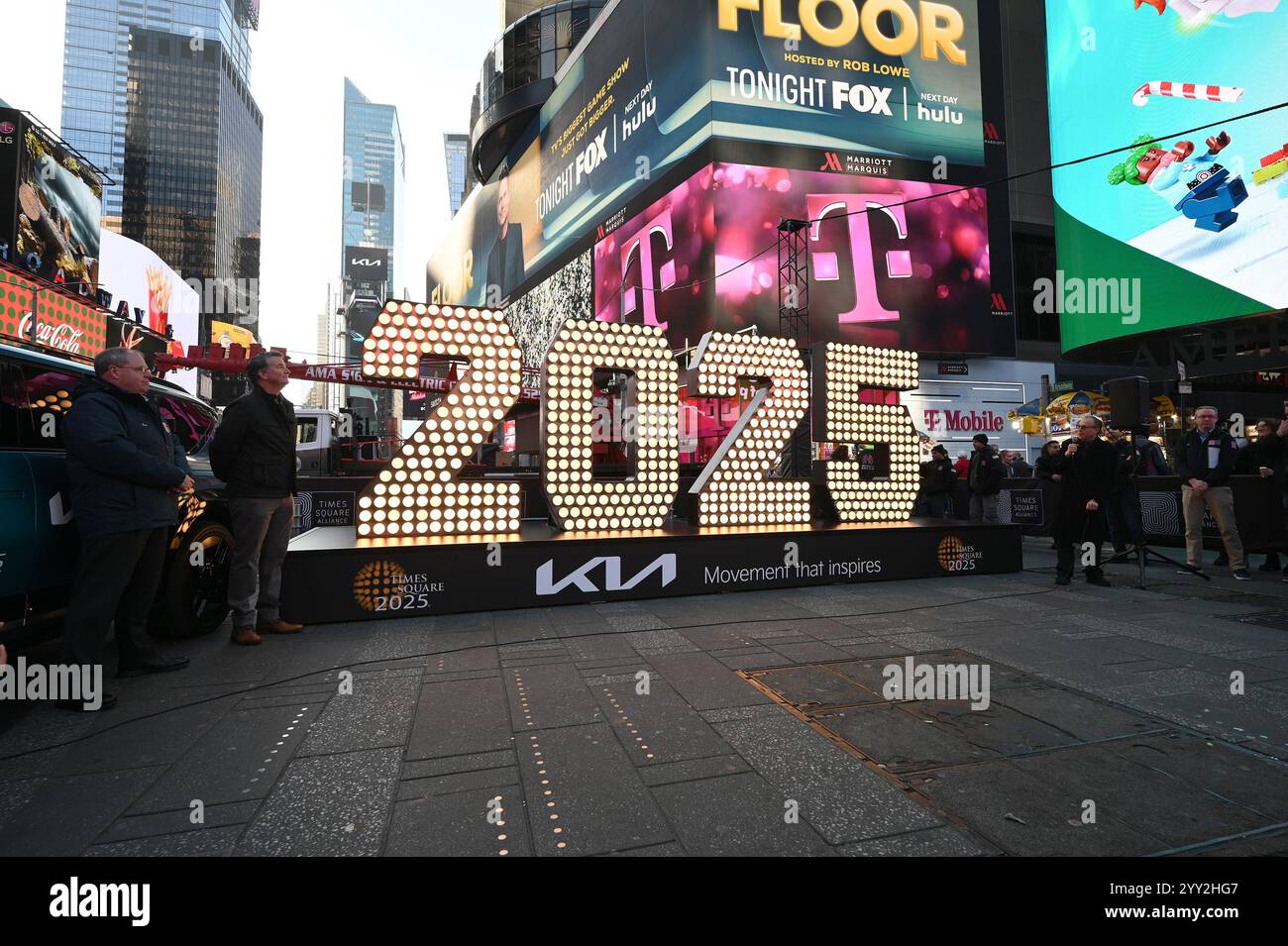 View of the 2025 New Year’s Eve numerals in Times Square, New York, NY