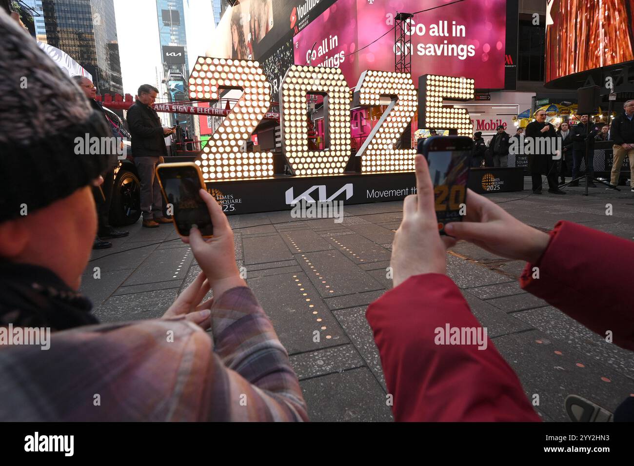 View of the 2025 New Year’s Eve numerals in Times Square, New York, NY