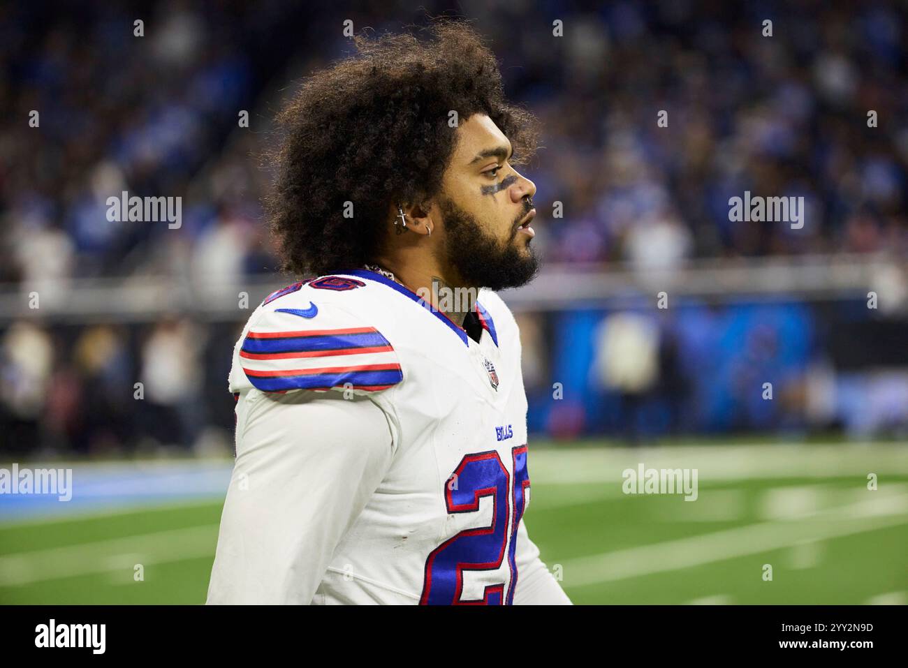 Buffalo Bills running back Ty Johnson (26) looks on against the Detroit
