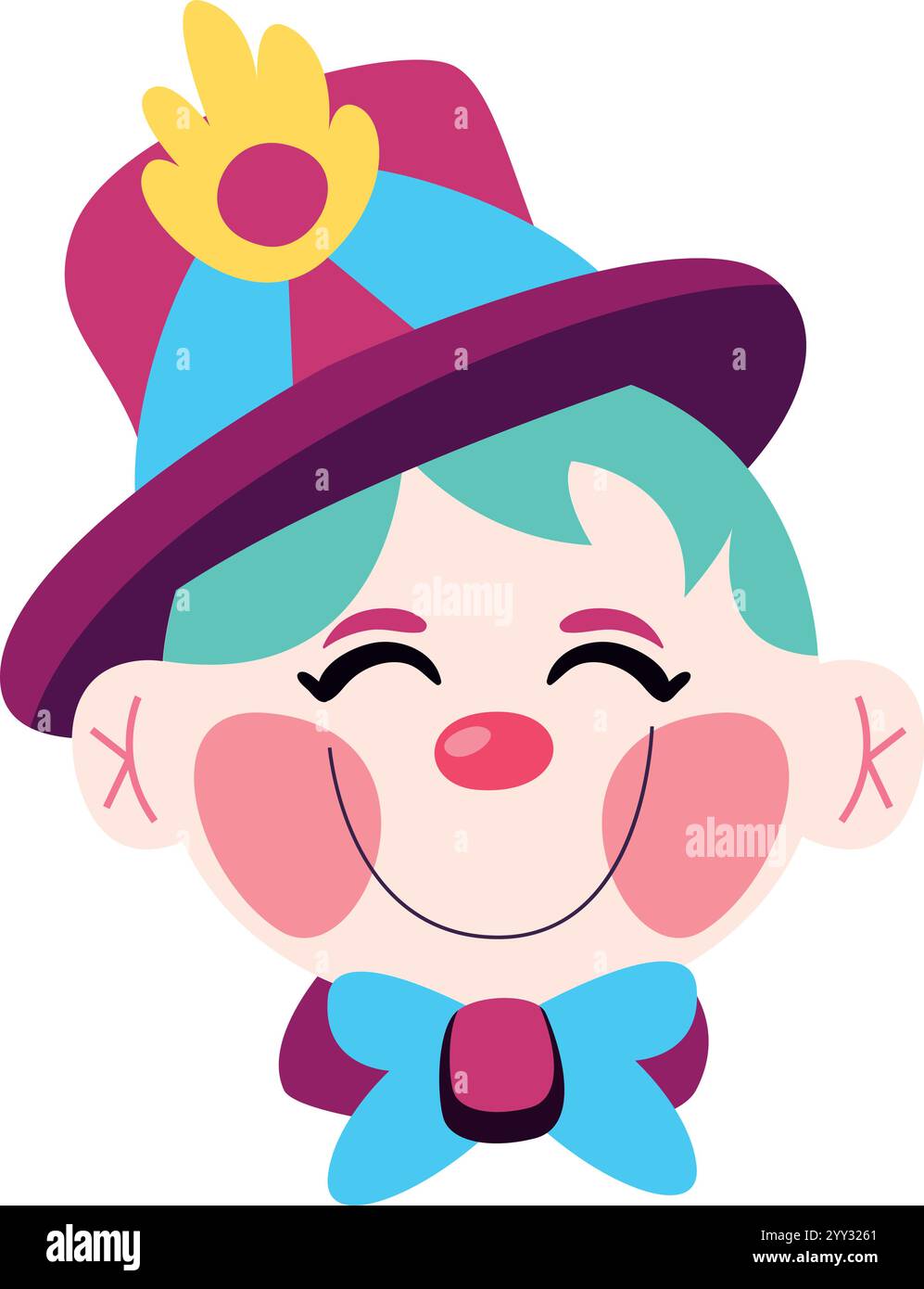 happy clown head character Stock Vector Image & Art - Alamy