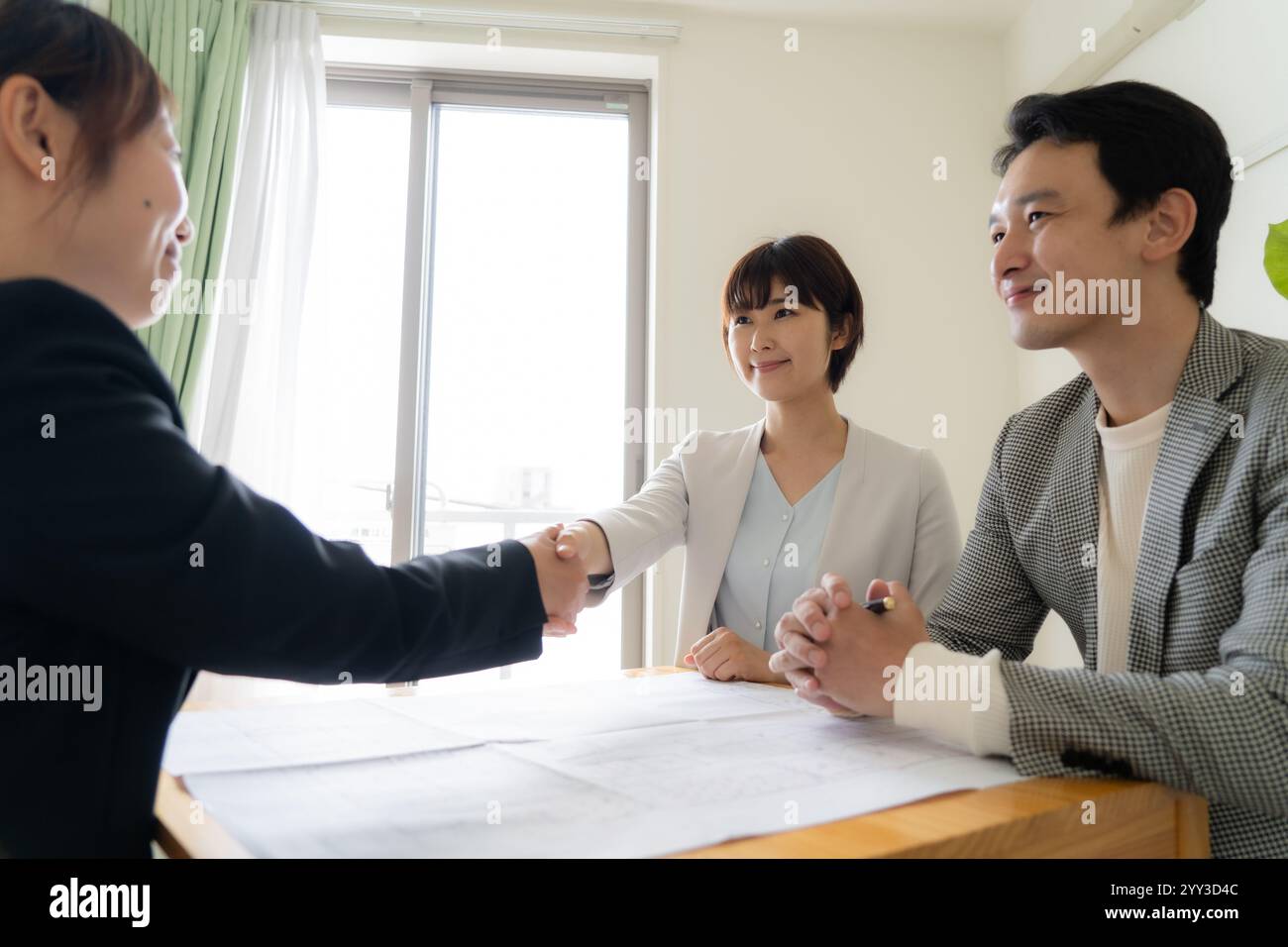 Businessman and businesswoman having a meeting Stock Photo