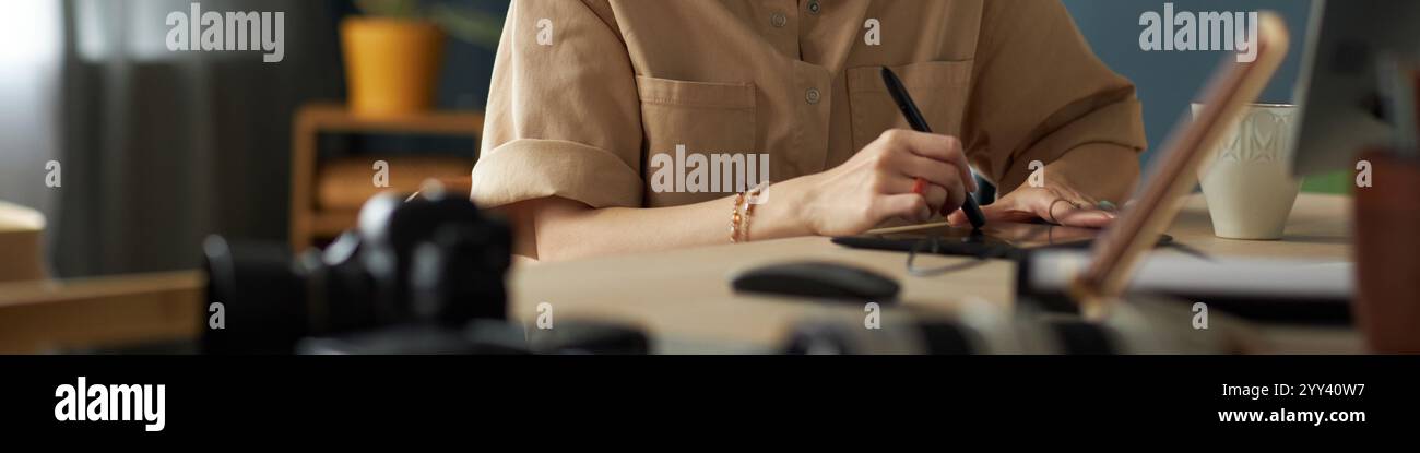 Graphic Designer Working On Computer Stock Photo