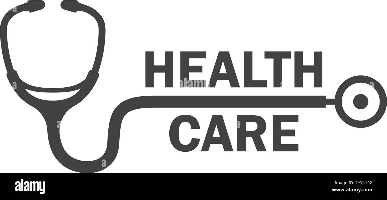 Medical stethoscope icon in flat style. Doctor instrument vector ...