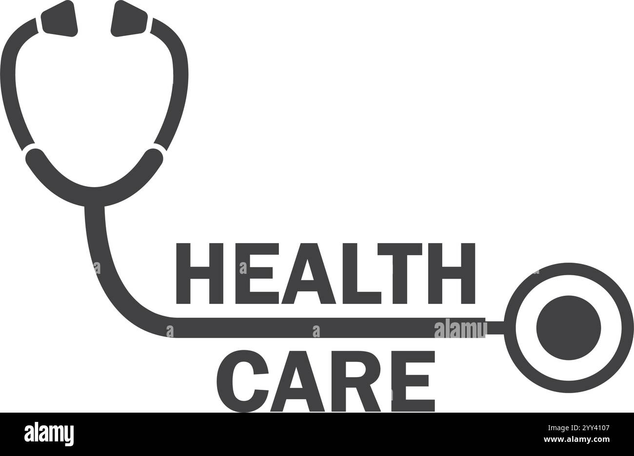 Medical stethoscope icon in flat style. Doctor instrument vector ...