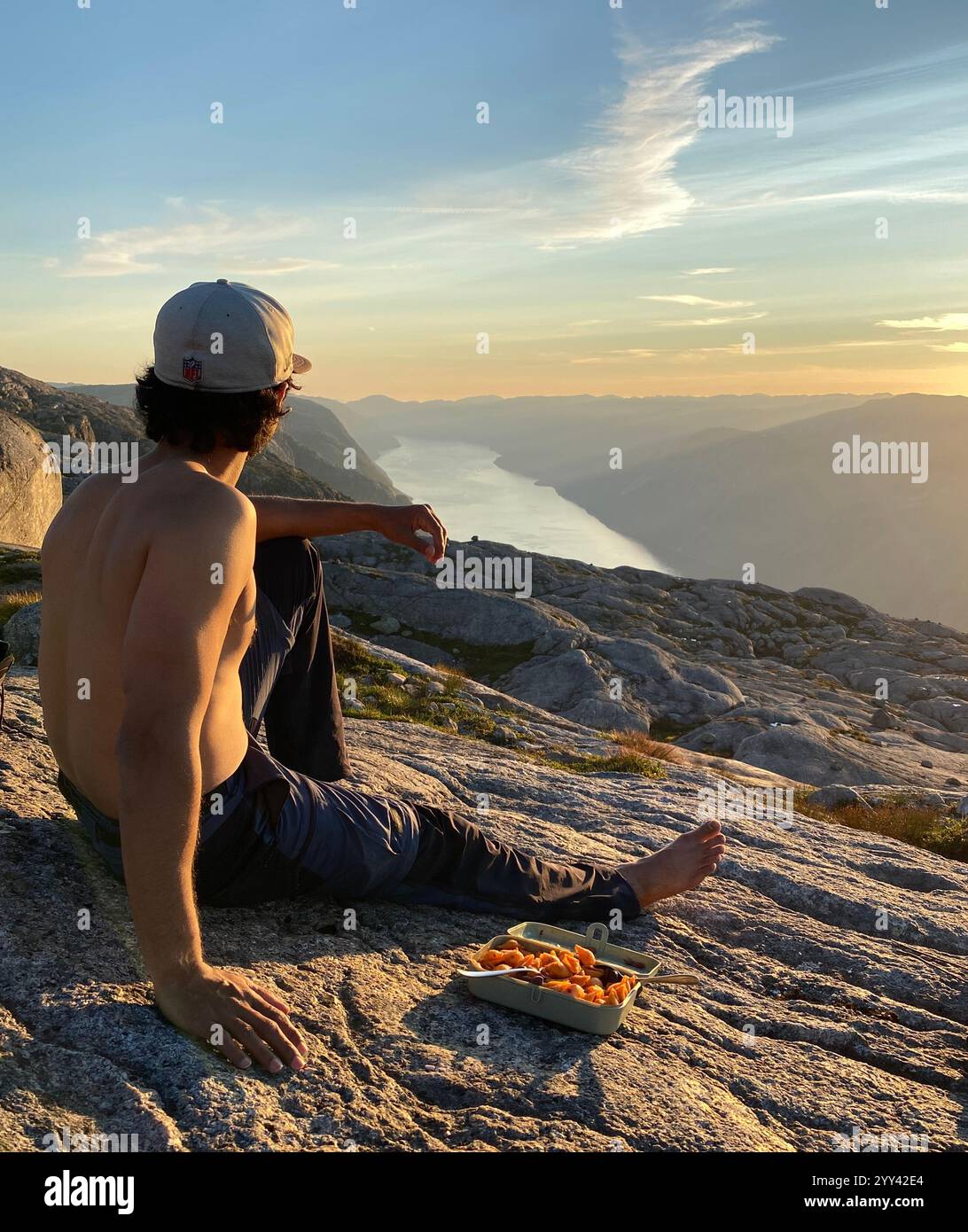 Sitting on top of the mountain Norway - Smartphone Captured Stock Image