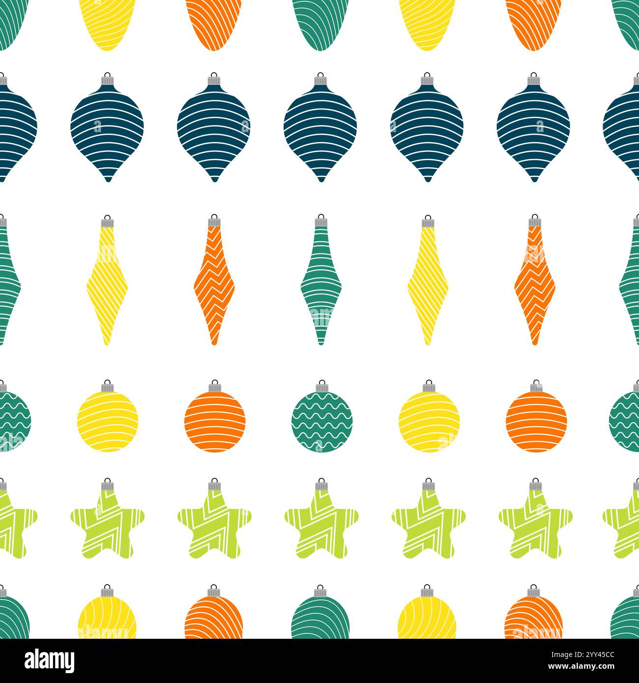 Seamless pattern with christmas balls on white background. Vector ...