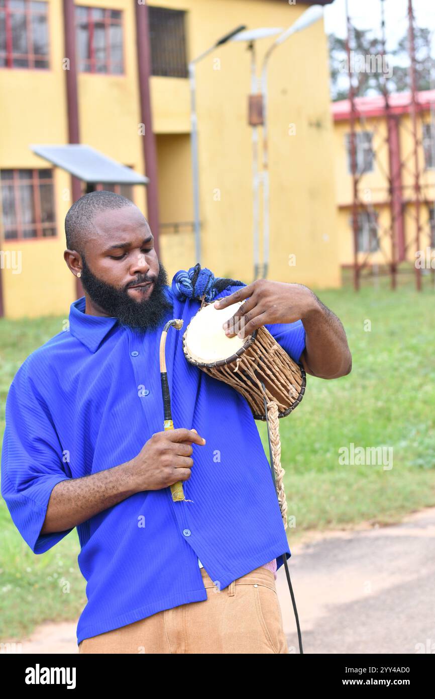 Cheerful guy playing drums hi-res stock photography and images - Alamy