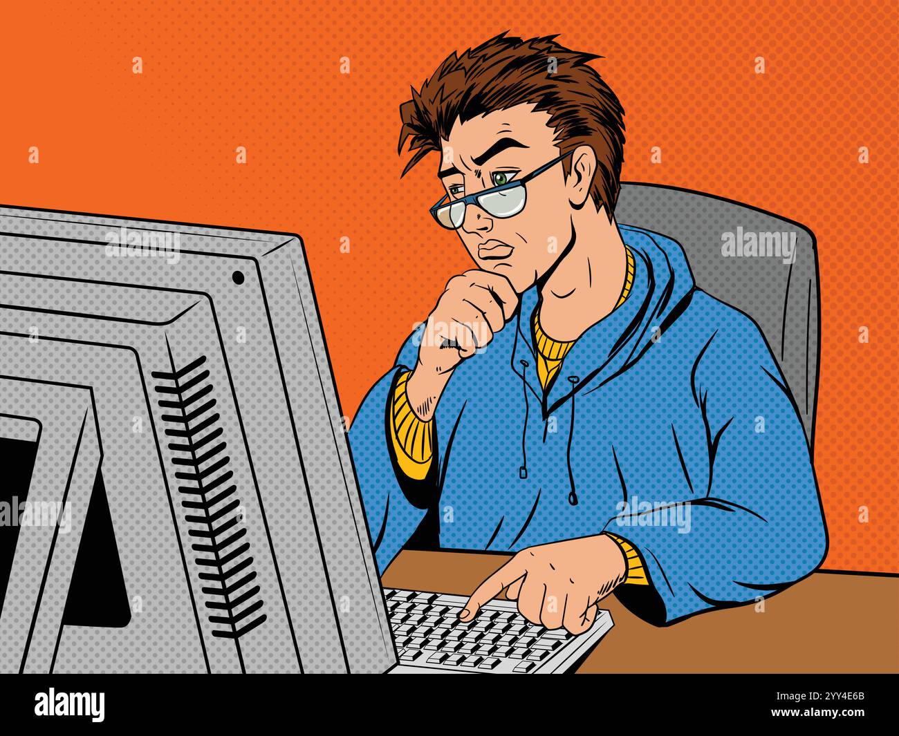 Computer programer man Stock Vector Images - Alamy