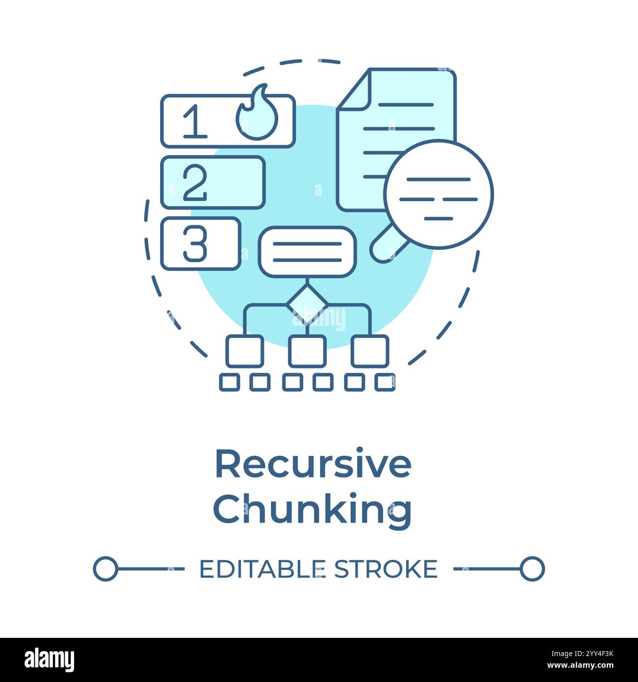 Recursive chunking soft blue concept icon Stock Vector Image & Art - Alamy
