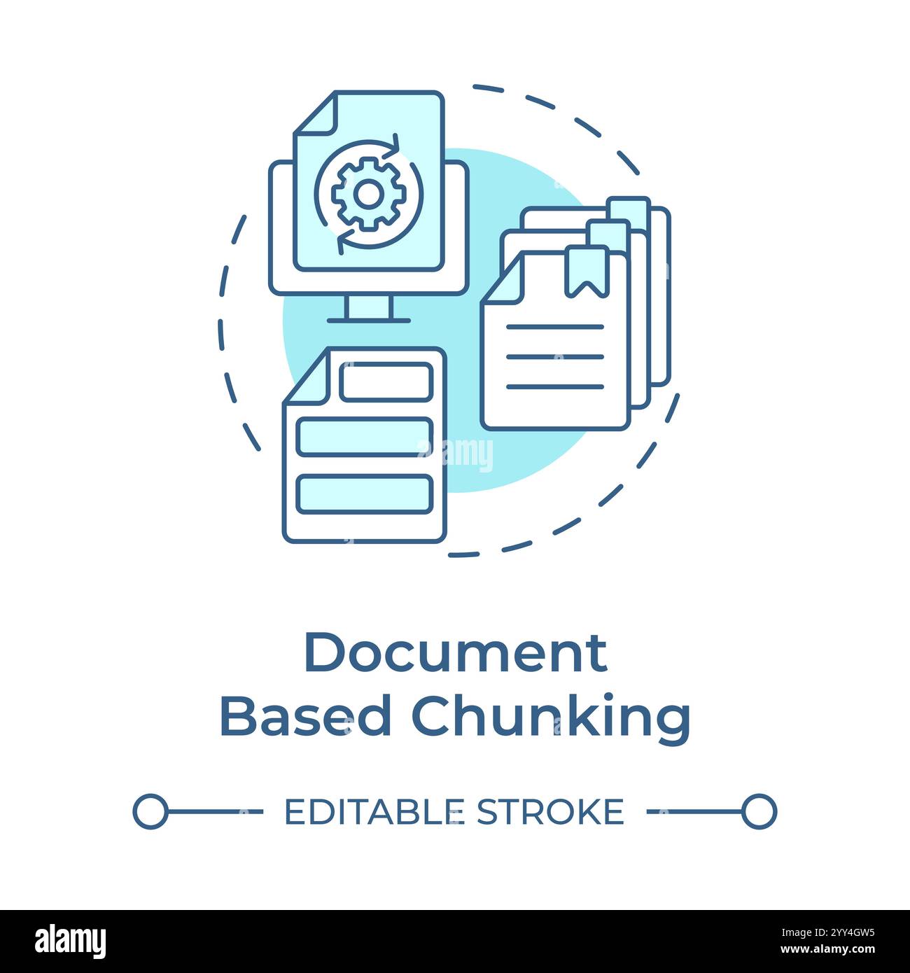 Document based chunking soft blue concept icon Stock Vector Image & Art ...