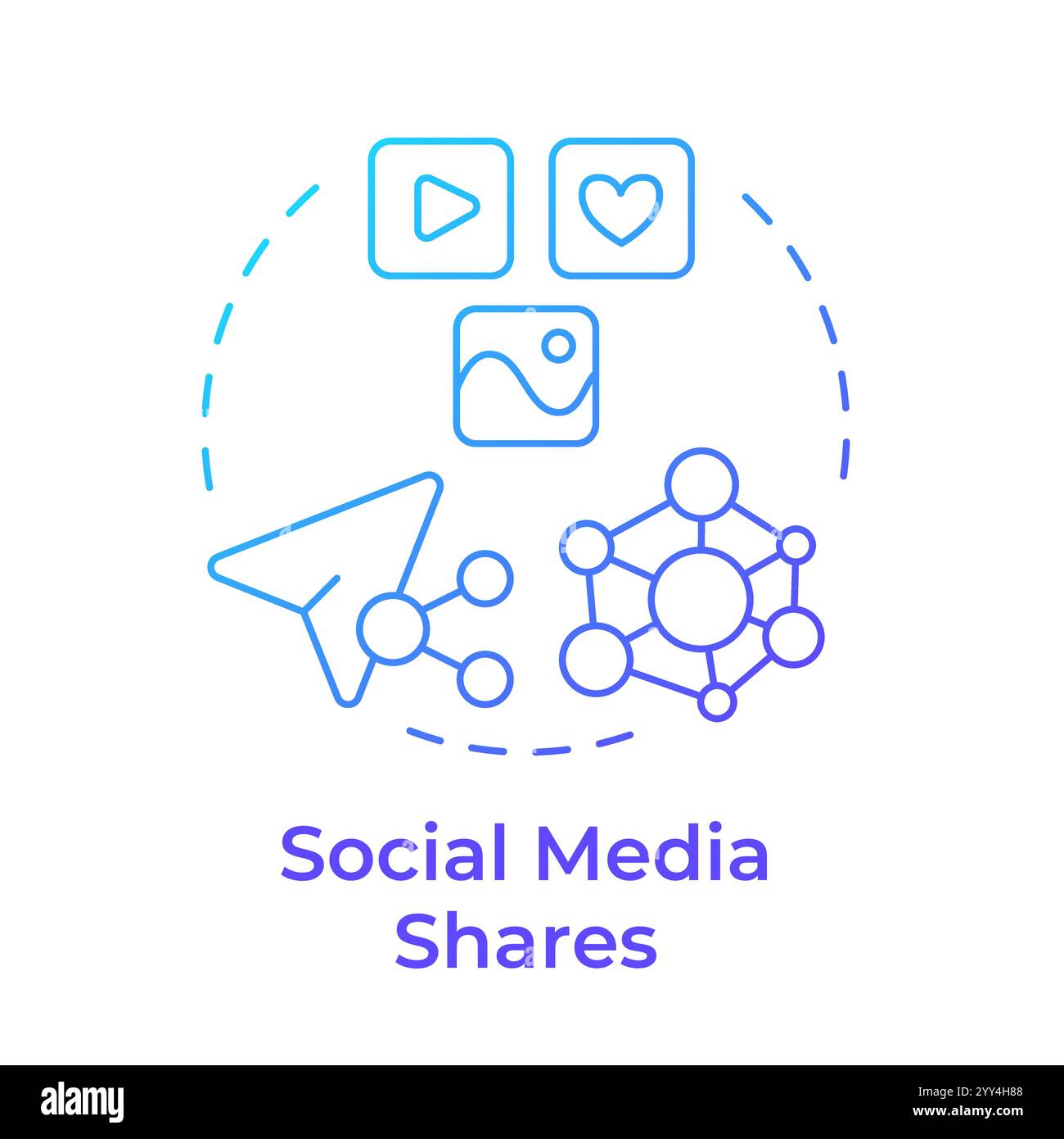 Social media shares blue gradient concept icon Stock Vector Image & Art ...