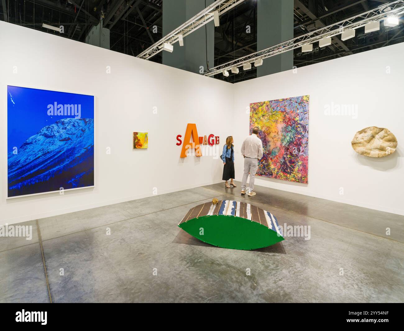 Art Basel Miami Beach is a premier international art fair that annually transforms Miami into a global cultural hub.   This prestigious event is acces Stock Photo