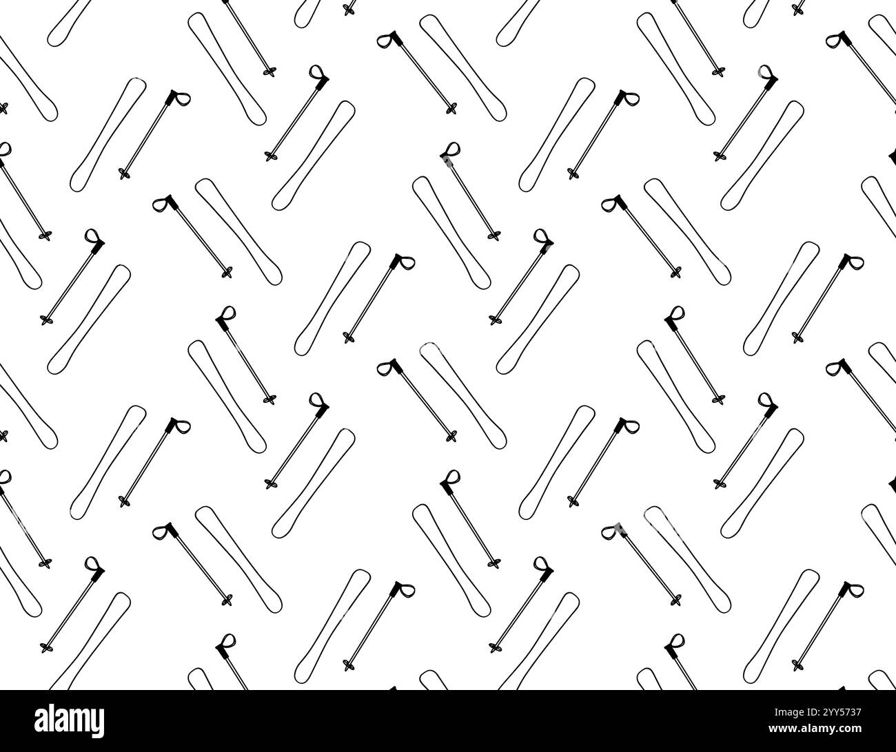 Ski pattern seamless. graphic line vector background. Skiing texture. Vector ornament Stock Vector
