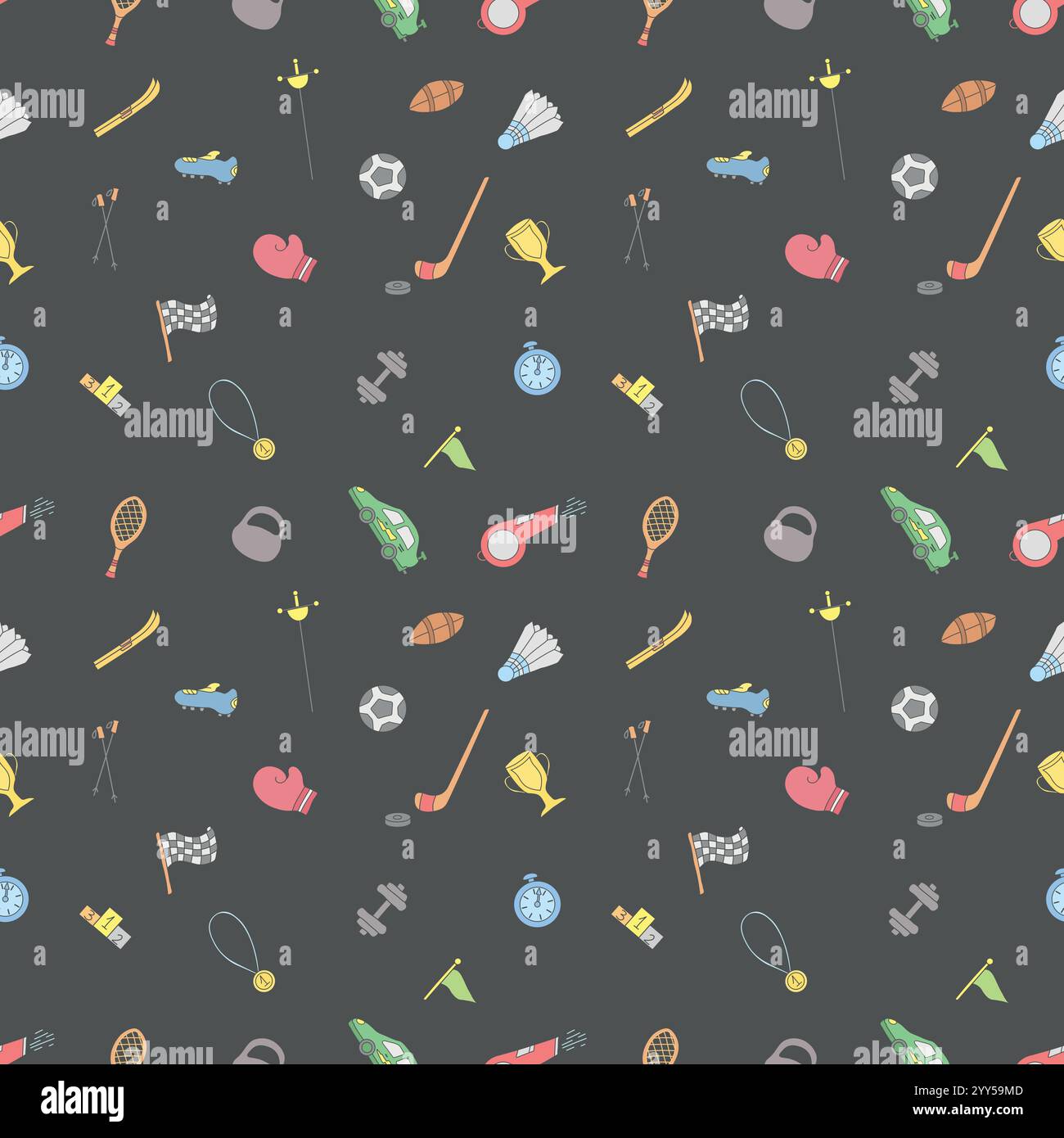 Seamless sport pattern. Background with sports icons Stock Vector Image ...