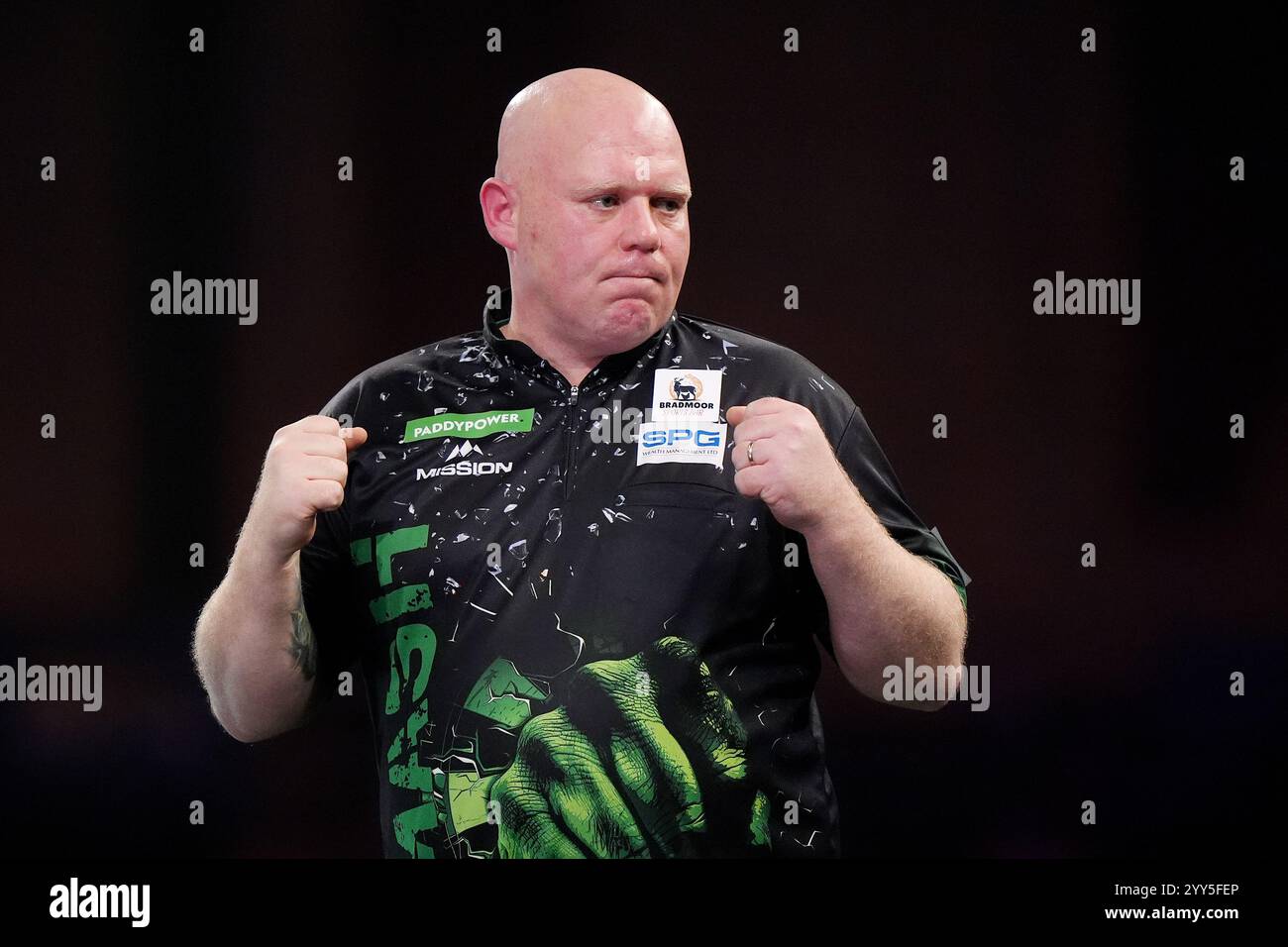 Martin Lukeman celebrates winning their first round match against Nitin ...