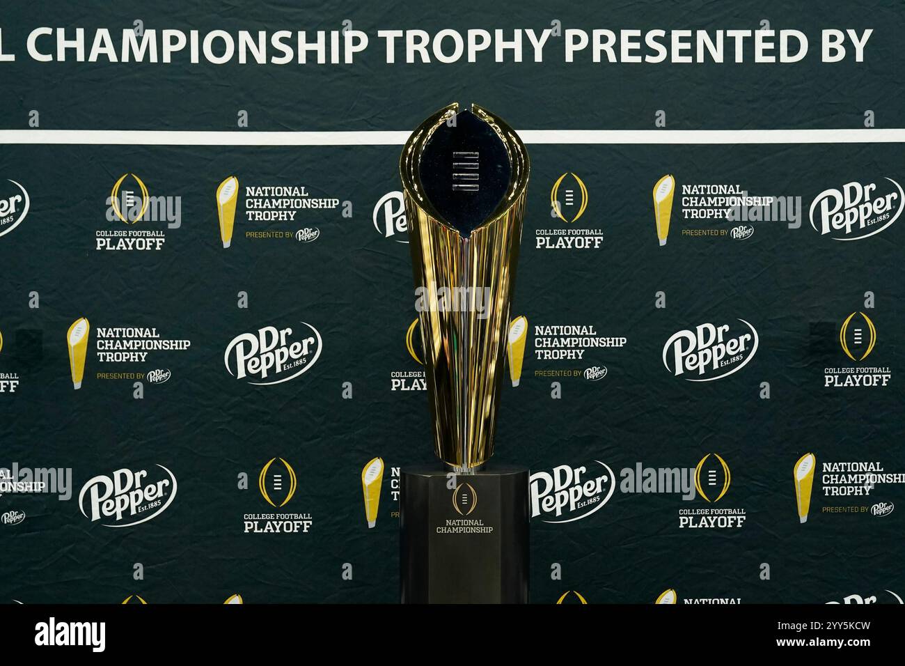 FILE The trophy is displayed during media day ahead of the national