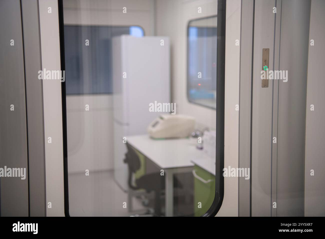 Futuristic laboratory with devices for DNA research, genome sequencing ...