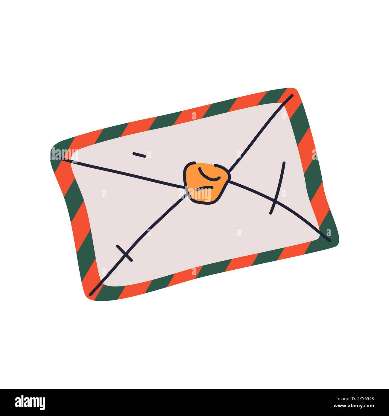 An envelope icon isolated on background. Vector sticker or clip art ...