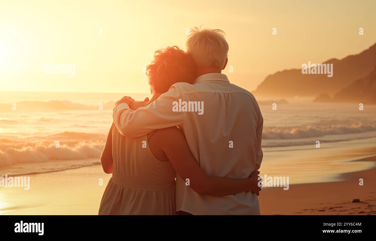 Elderly couple on beach hi-res stock photography and images - Alamy