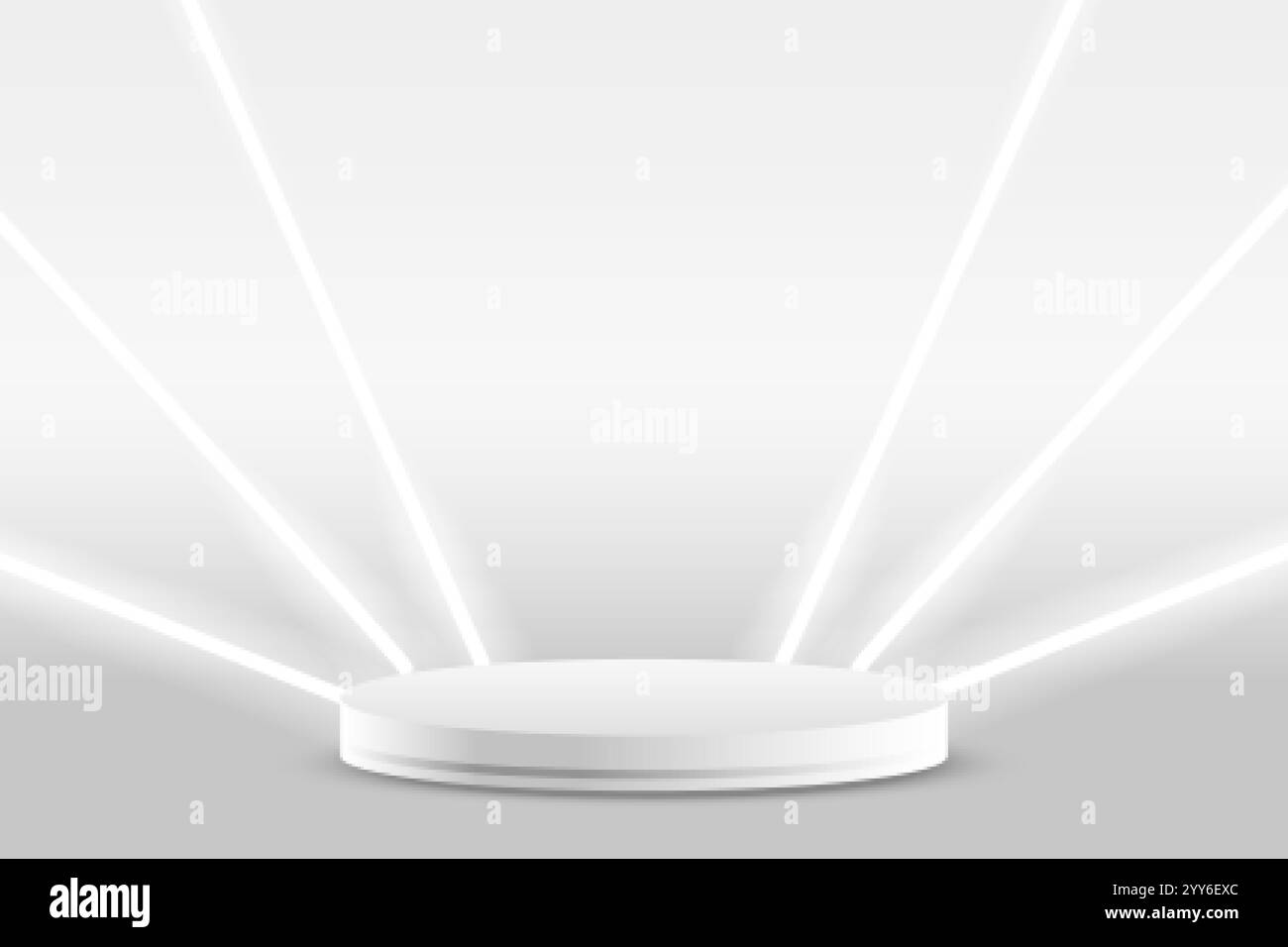 white podium product display background with neon lights Stock Vector ...