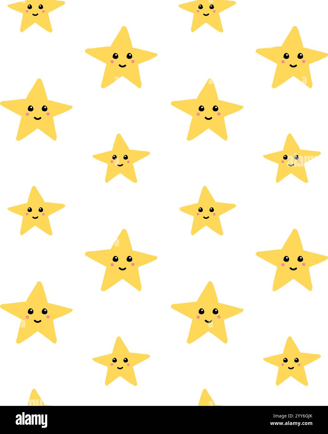 Vector seamless pattern of hand drawn doodle sketch star with face ...