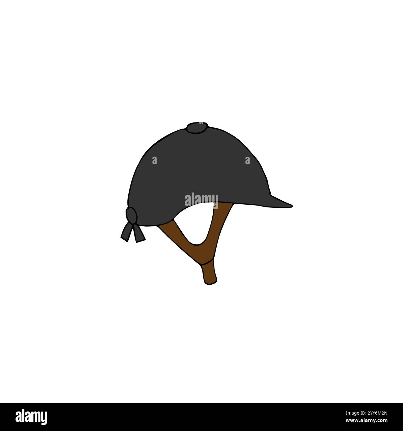Vector hand drawn doodle sketch colored horse riding equestrian helmet ...