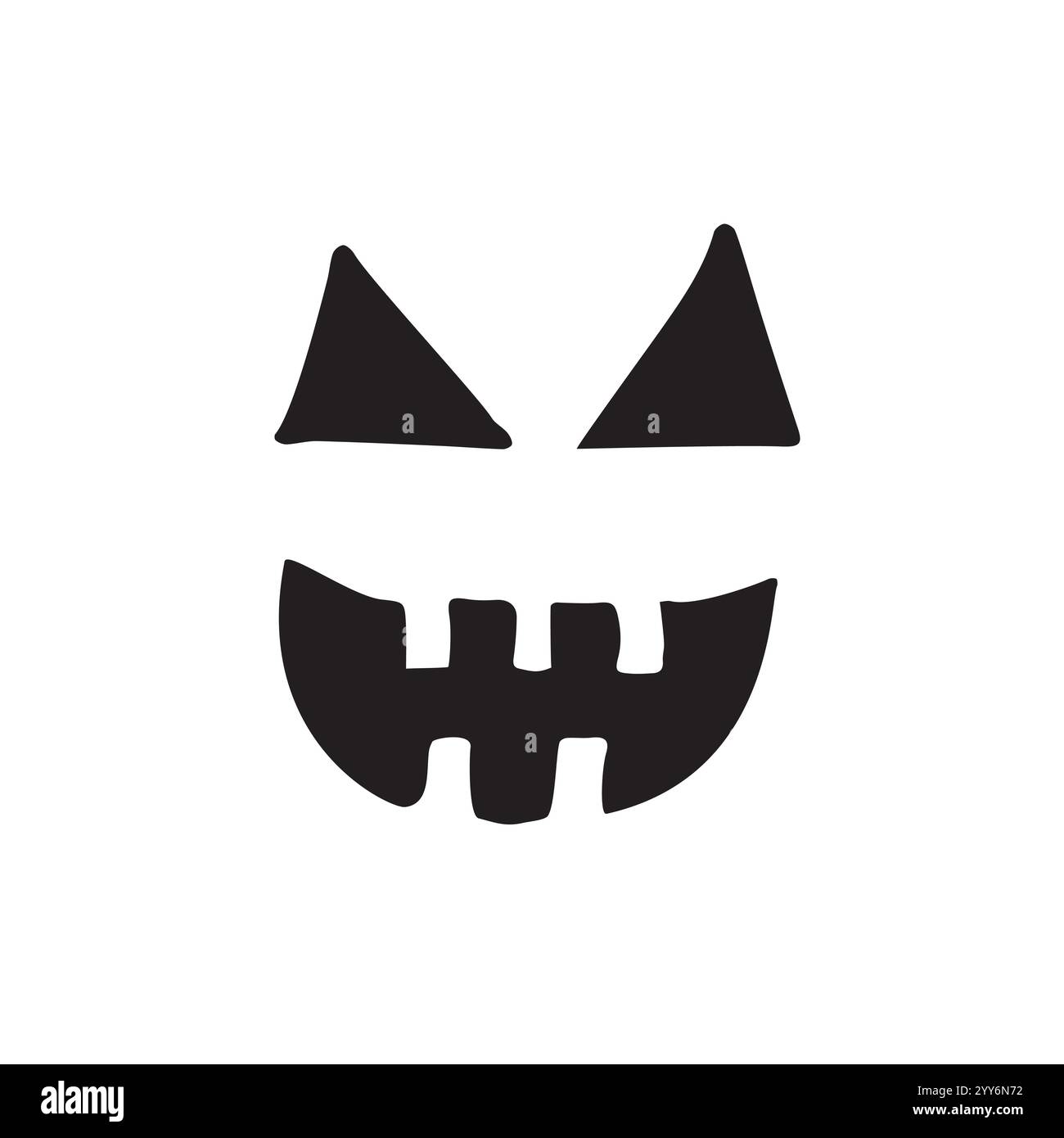 Vector hand drawn doodle sketch Halloween pumpkin face isolated on ...