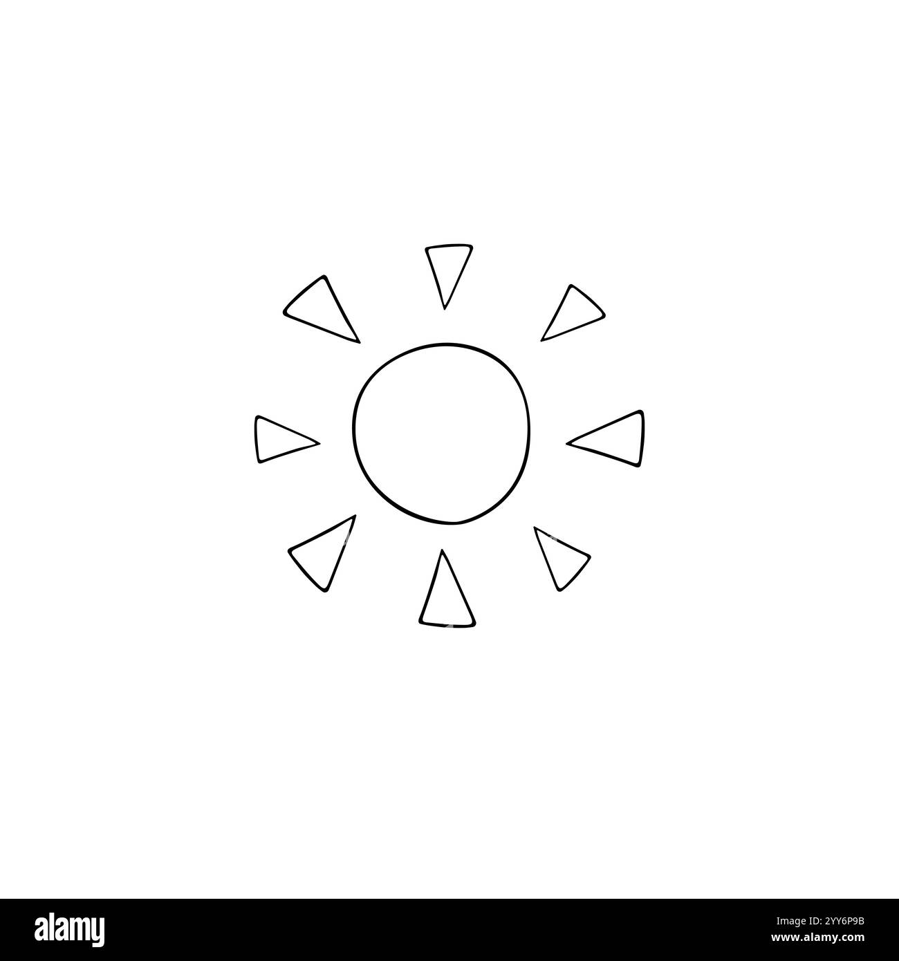 Vector hand drawn doodle sketch sun isolated on white background Stock ...