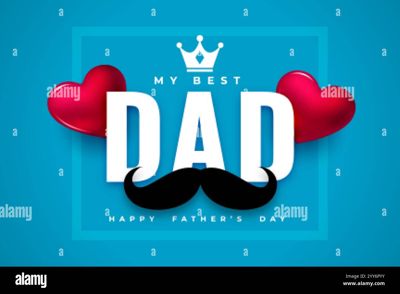 realistic happy fathers day blue card Stock Vector Image & Art - Alamy