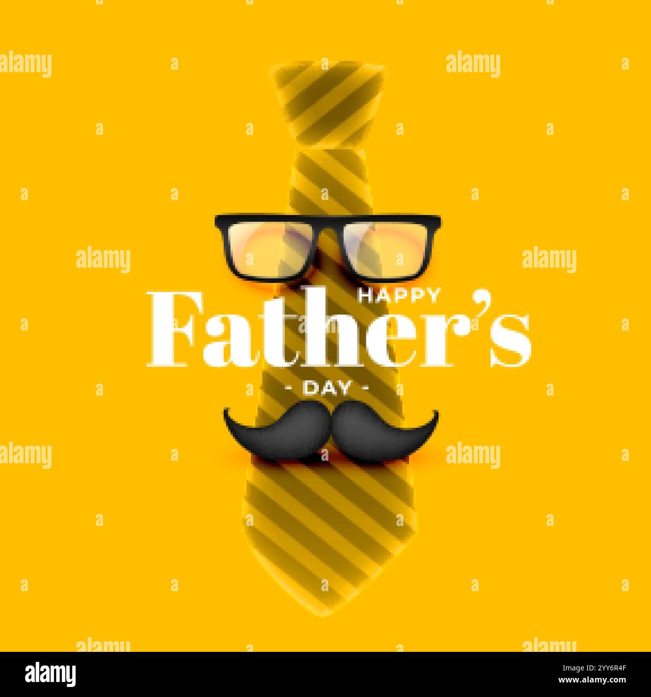realistic happy father's day yellow card design Stock Vector Image ...