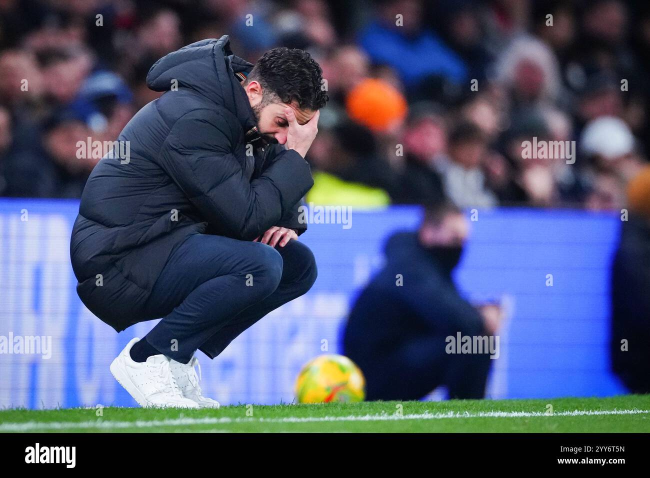 Manchester United's manager Ruben Amorim reacts during the English