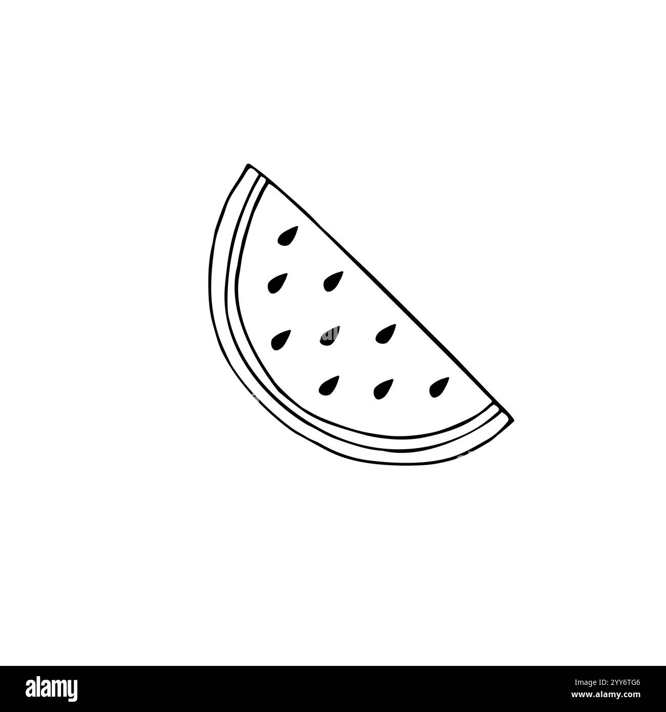 Vector hand drawn doodle sketch watermelon slice isolated on white ...