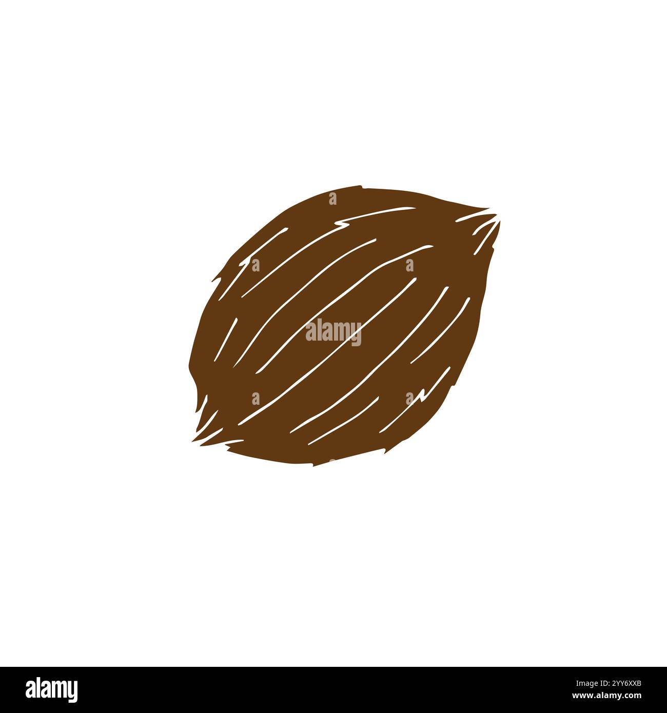 Vector hand drawn doodle sketch brown coconut isolated on white ...