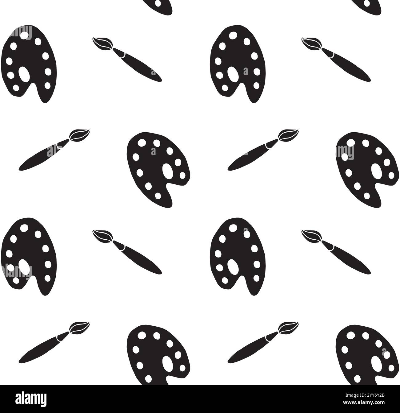 Vector seamless pattern of black hand drawn doodle sketch brush and ...