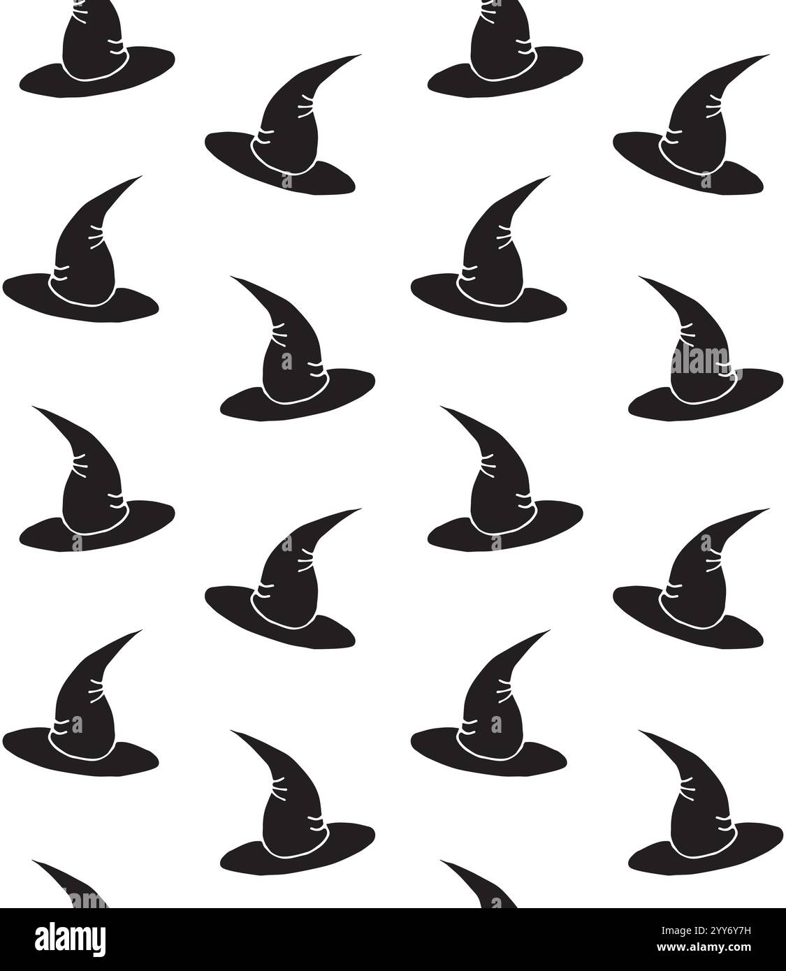 Vector seamless pattern of black hand drawn doodle sketch with hat ...