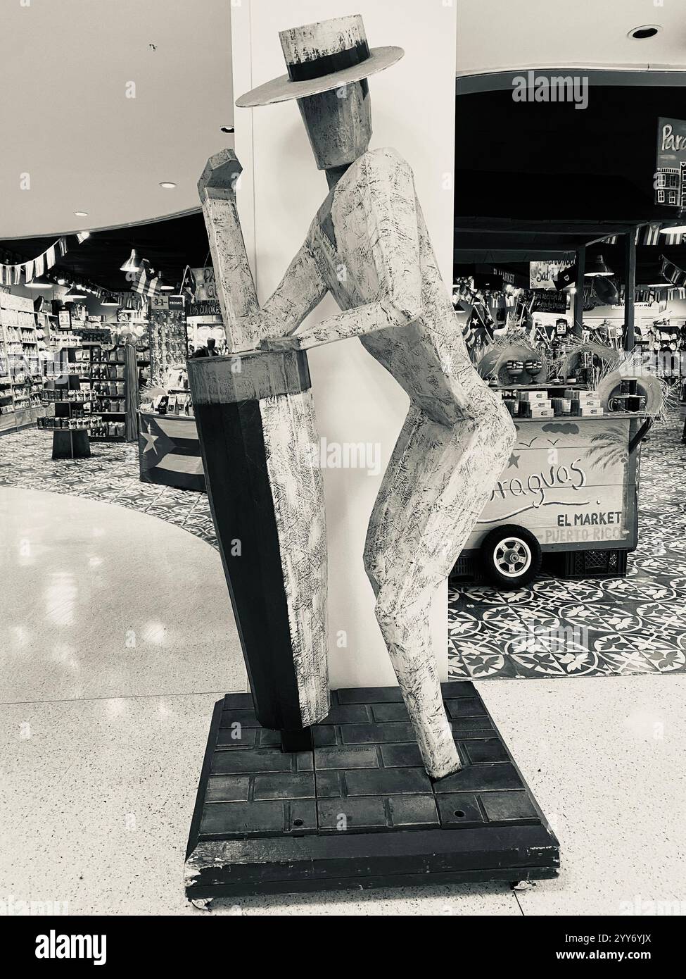 Puerto Rico Bango Player Statue - Smartphone Captured Stock Image