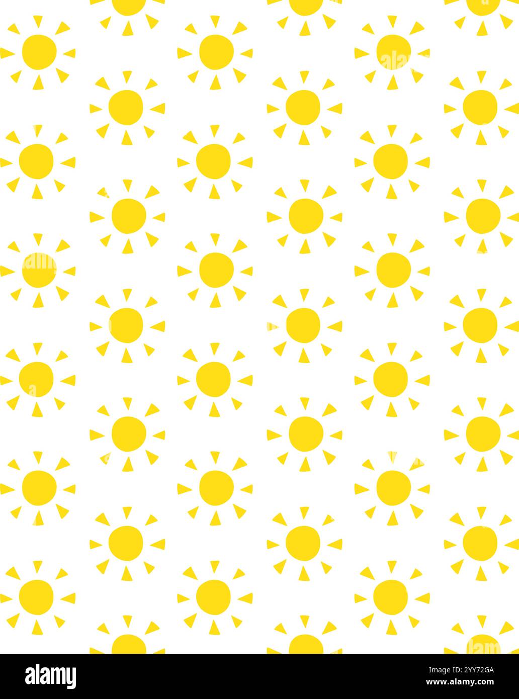 Vector seamless pattern of yellow hand drawn doodle sketch sun isolated ...