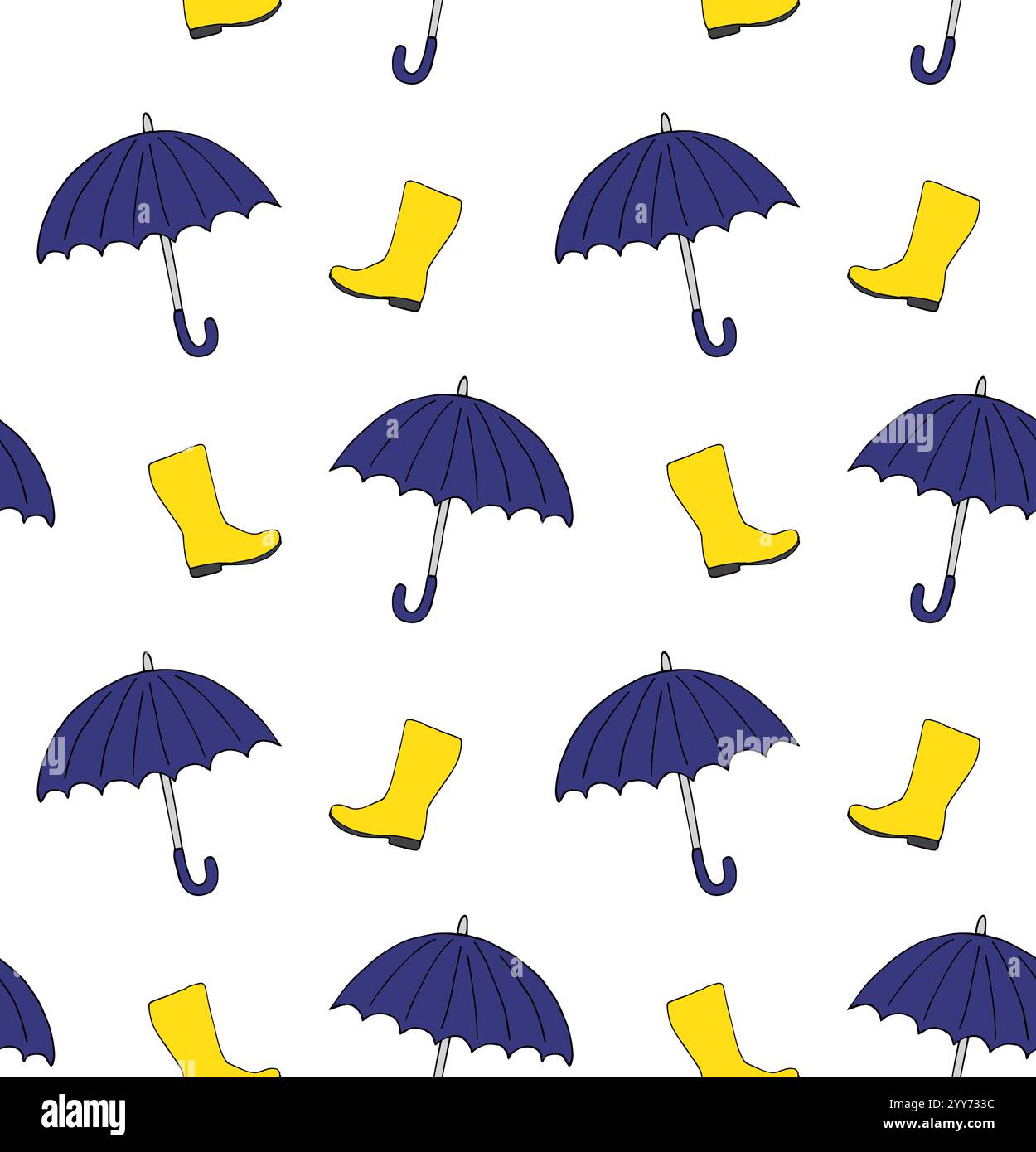 Vector seamless pattern of different color hand drawn doodle sketch ...