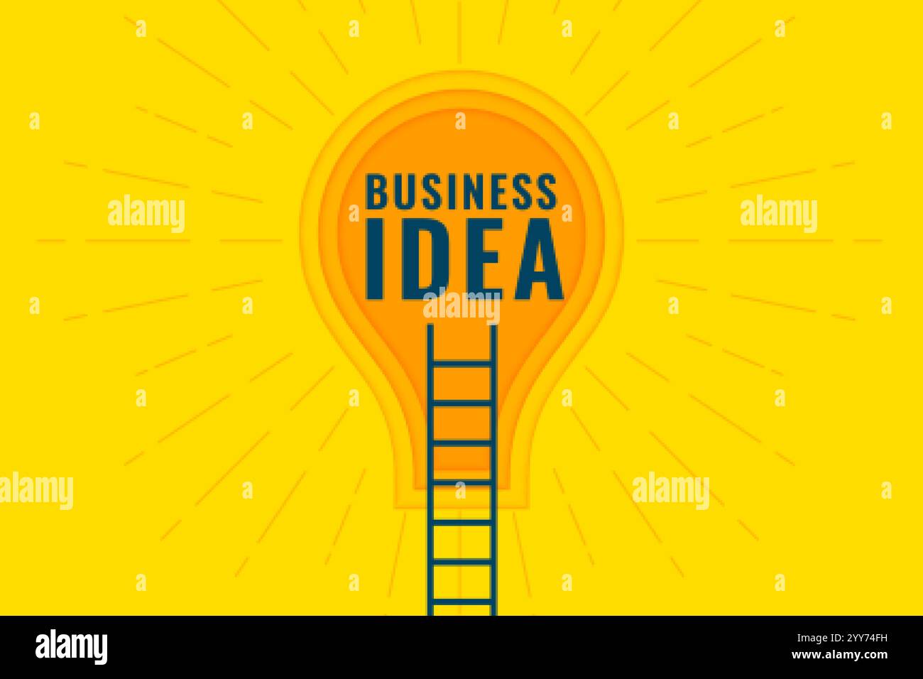 business idea concept with ladder and bulb Stock Vector Image & Art - Alamy