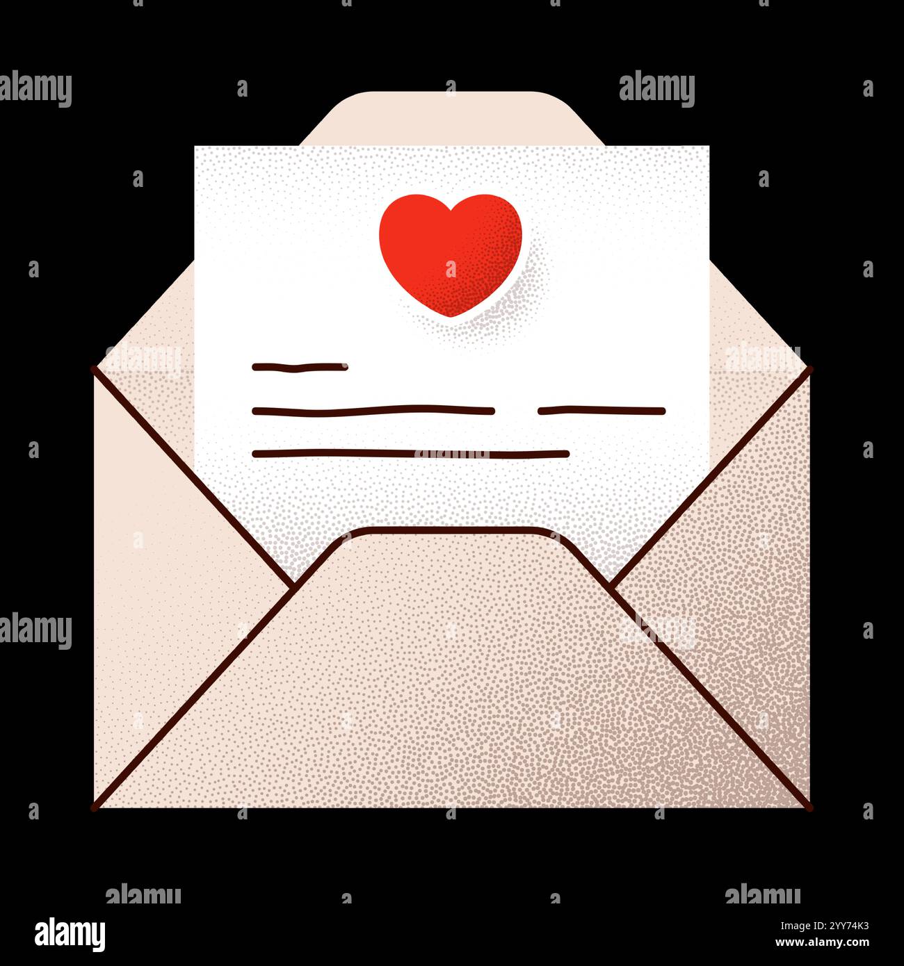 love message Valentines day minimal love letter vector illustration ...
