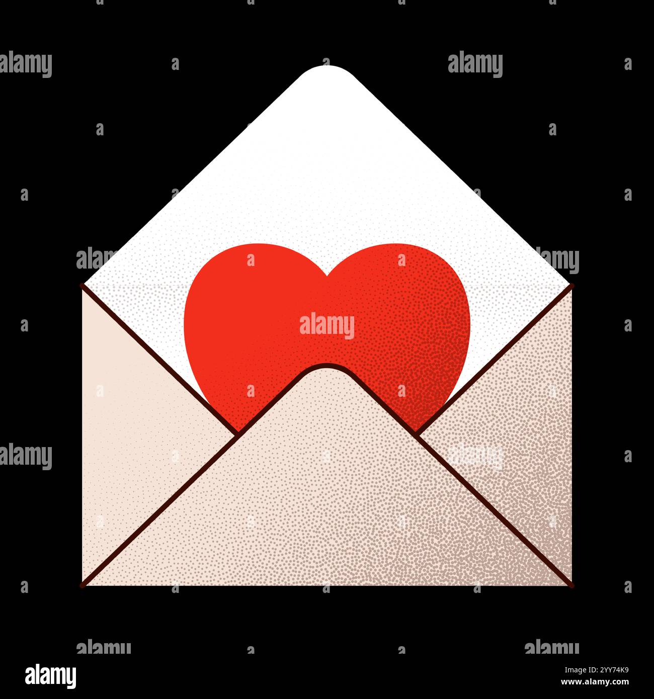 love letter envelope Valentines day minimal love letter vector ...