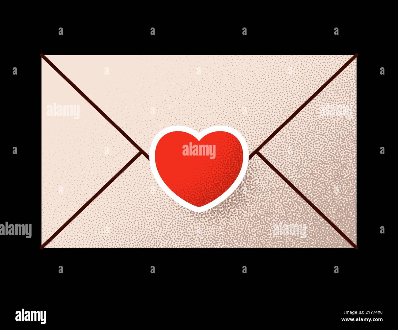 love letter envelope Valentines day minimal love letter vector ...
